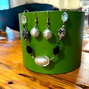 Italian glass necklace/earring set - Straight from the heart of Italy!!